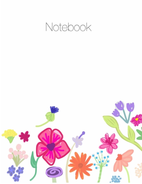 Notebook, Large, 8.5 X 11, Ruled + Grid Notes, Floral Cover Theme, Paperback / softback Book