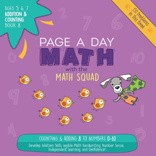 Page a Day Math Addition & Counting Book 8 : Adding 8 to the Numbers 0-10, Paperback / softback Book