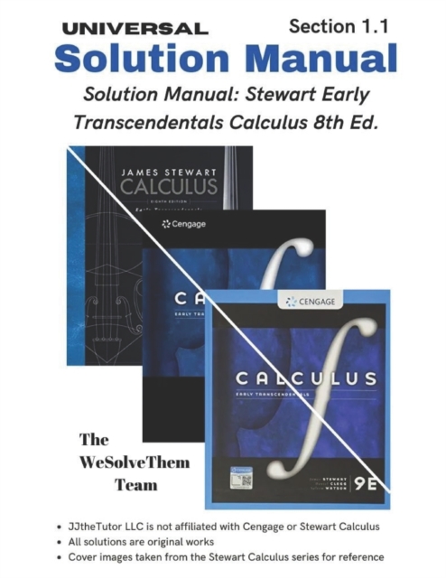 Solution Manual : Stewart Early Transcendentals Calculus 8th Ed.: Chapter 1 - Section 1, Paperback / softback Book