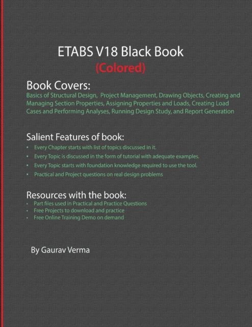 ETABS V18 Black Book (Colored), Paperback / softback Book