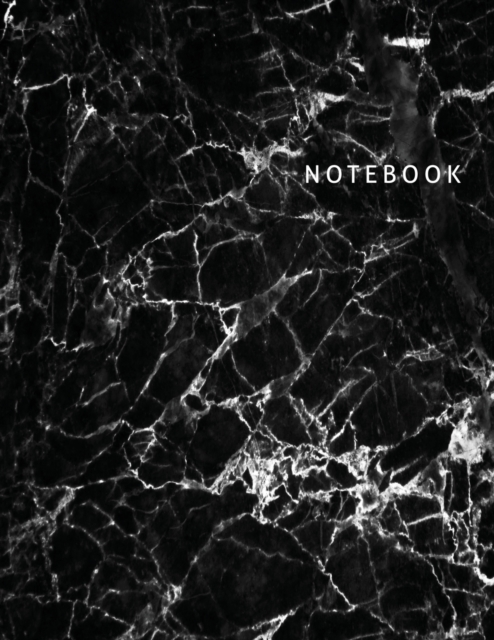 Notebook : Blank Unlined Notebook, Black Marble Cover, Large Sketch Book 8.5 x 11, Paperback / softback Book