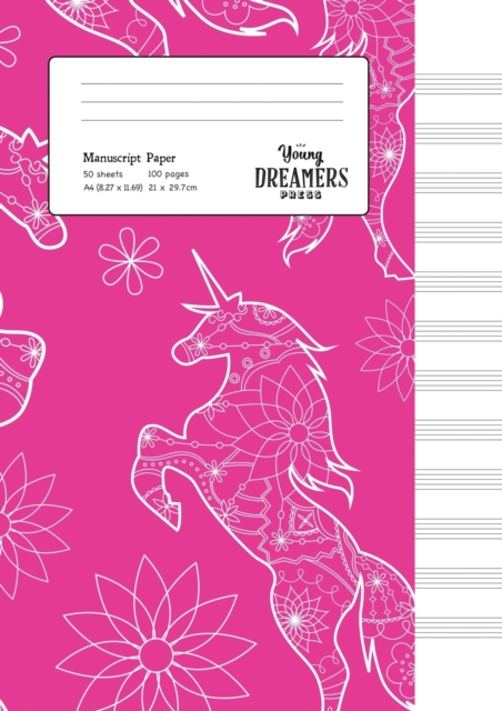 Manuscript Paper : Floral Unicorn | A4 Blank Sheet Music Notebook, Paperback / softback Book