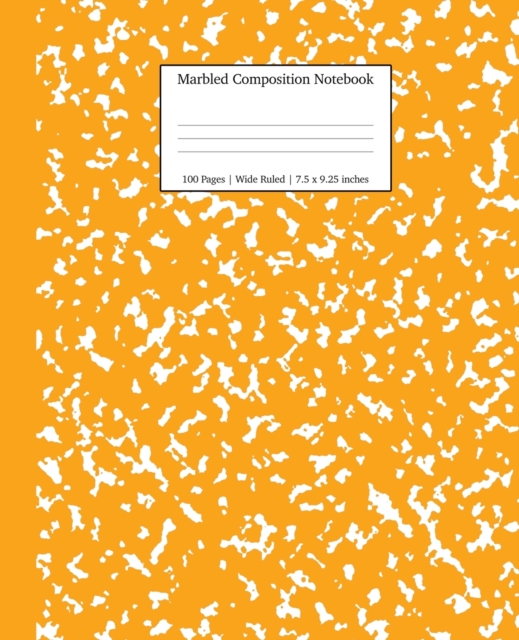Marbled Composition Notebook : Orange Marble Wide Ruled Paper Subject Book, Paperback / softback Book