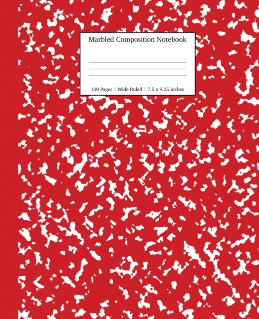 Marbled Composition Notebook : Red Marble Wide Ruled Paper Subject Book, Paperback / softback Book