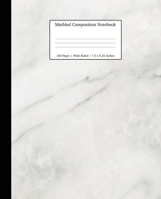Marbled Composition Notebook : White Marble Paper | Wide Ruled Notebook/Journal Paper, Paperback Book