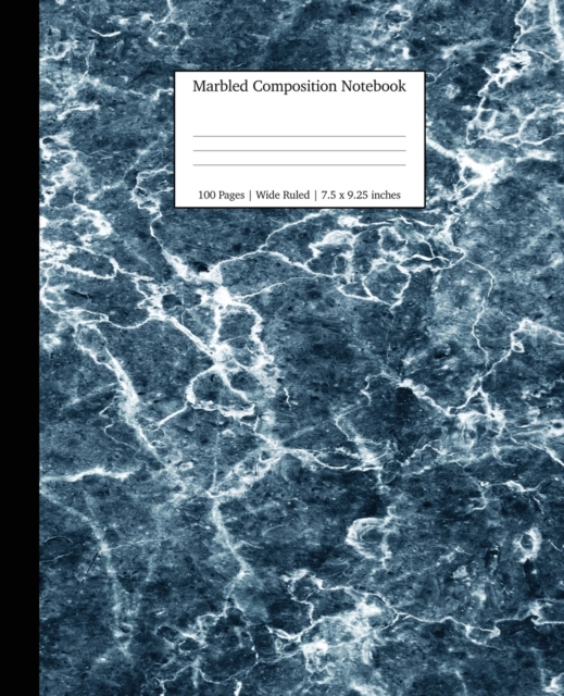 Marbled Composition Notebook : Blue Marble Paper | Wide Ruled Notebook/Journal Paper, Paperback Book
