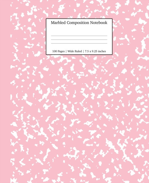 Marbled Composition Notebook : Pink Marble Wide Ruled Paper Subject Book, Paperback / softback Book