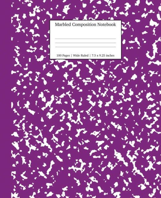 Marbled Composition Notebook : Purple Marble Wide Ruled Paper Subject Book, Paperback / softback Book