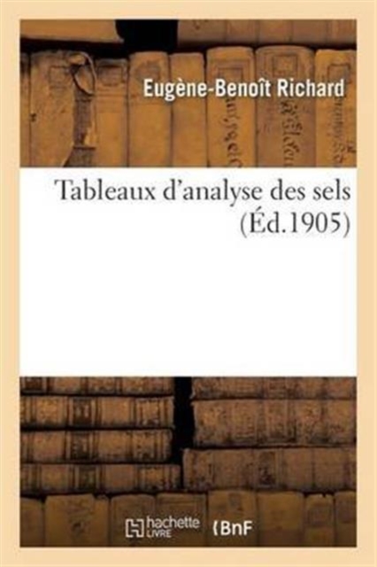 Tableaux d'Analyse Des Sels, Paperback / softback Book