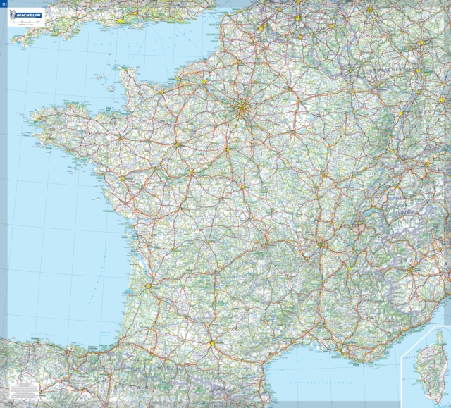 France - Michelin rolled & tubed wall map Encapsulated : Wall Map, Sheet map, rolled Book