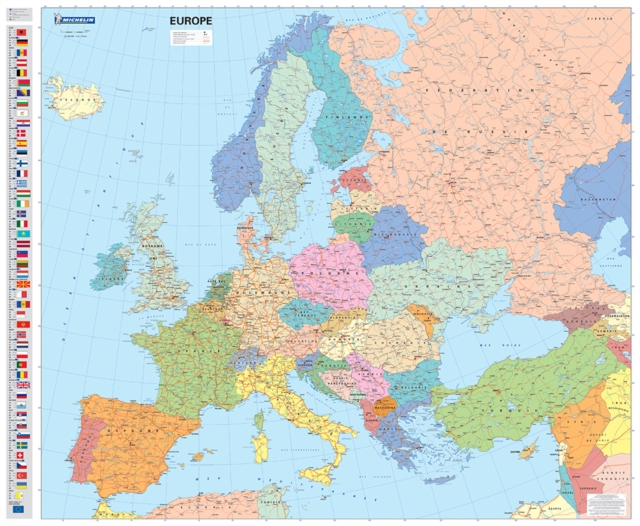 Europe Political - Michelin rolled & tubed wall map Encapsulated : Wall Map, Sheet map, rolled Book