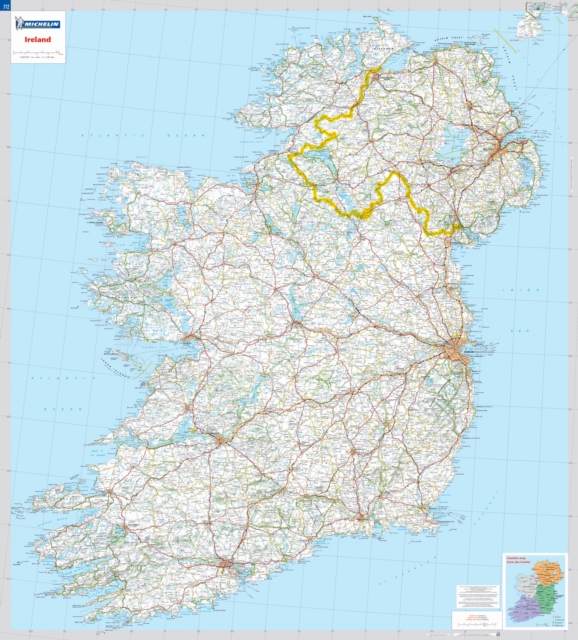 Ireland - Michelin rolled & tubed wall map Encapsulated : Wall Map, Sheet map, rolled Book