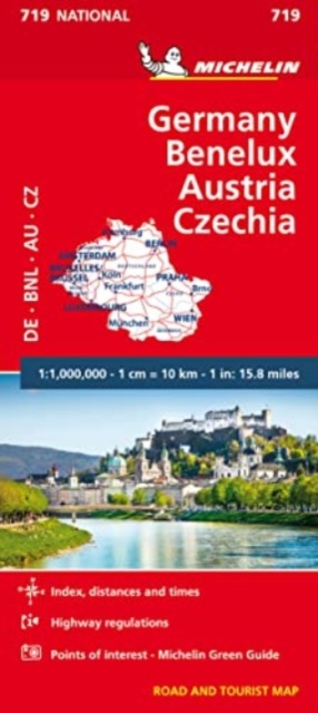 Germany, Benelux, Austria, Czech Republic - Michelin National Map 719 : Map, Sheet map, folded Book