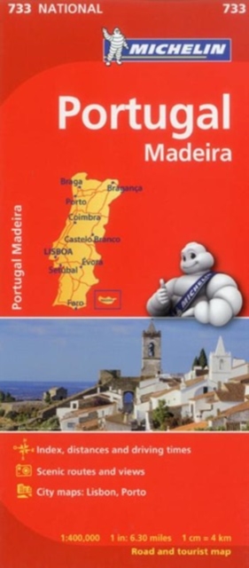 Portugal & Madeira - Michelin National Map 733, Sheet map, folded Book