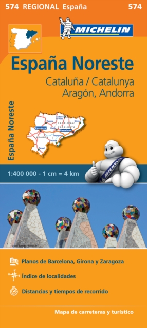 Aragon Cataluna - Michelin Regional Map 574 : Map, Sheet map, folded Book
