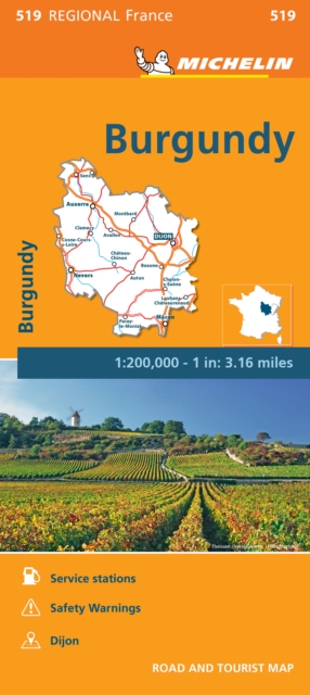 Burgundy - Michelin Regional Map 519 : Map, Sheet map Book
