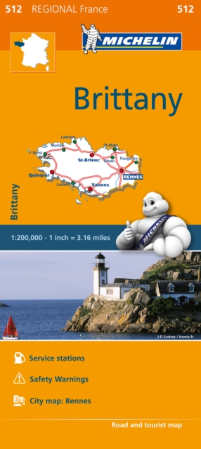 Brittany - Michelin Regional Map 512 : Map, Sheet map Book