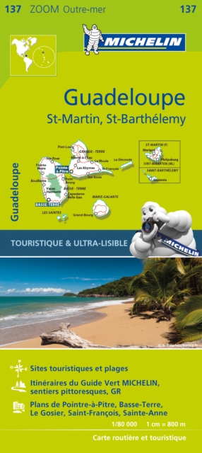 Michelin Guadeloupe Map 137, Sheet map, folded Book