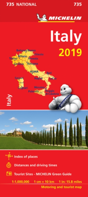 Italy 2019 - Michelin National Map 735 : Map, Sheet map Book