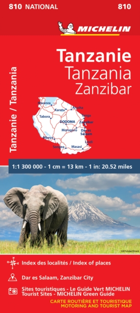 Tanzania & Zanzibar - Michelin National Map 810 : Map, Sheet map, folded Book