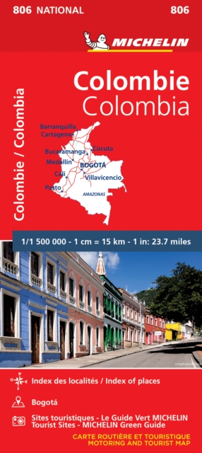 Colombia - Michelin National Map 806 : Map, Sheet map, folded Book