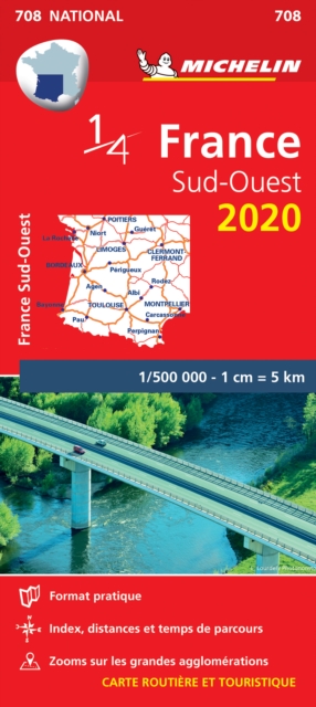 Southwestern France - Michelin National Map 708 : Map, Paperback / softback Book