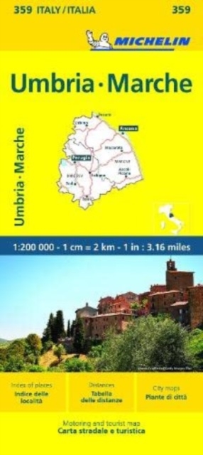 Marche & Umbria - Michelin Local Map 359, Sheet map, folded Book