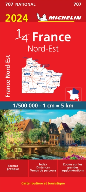 Northeastern France 2024 - Michelin National Map 707 : Map, Sheet map, folded Book