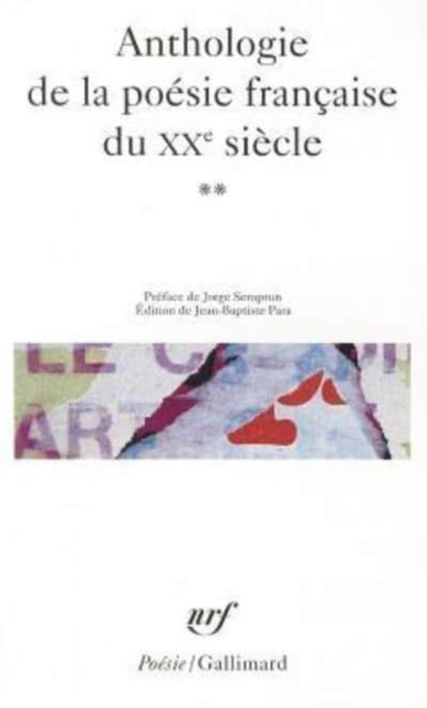 Anthologie de la poesie francaise du XXe siecle vol.2, Paperback / softback Book
