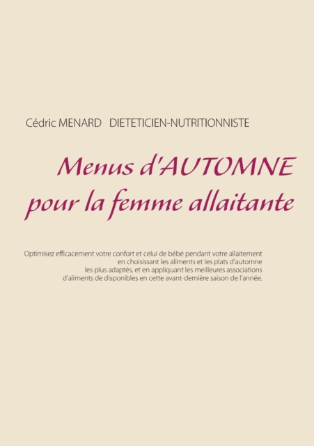 Menus d'Automne Pour La Femme Allaitante, Paperback / softback Book