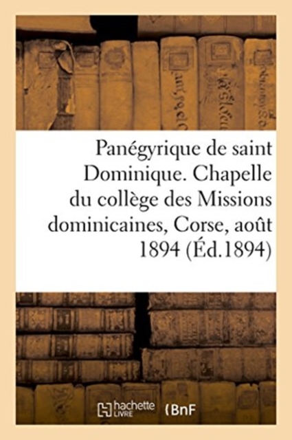 Panegyrique de Saint Dominique, Paperback / softback Book