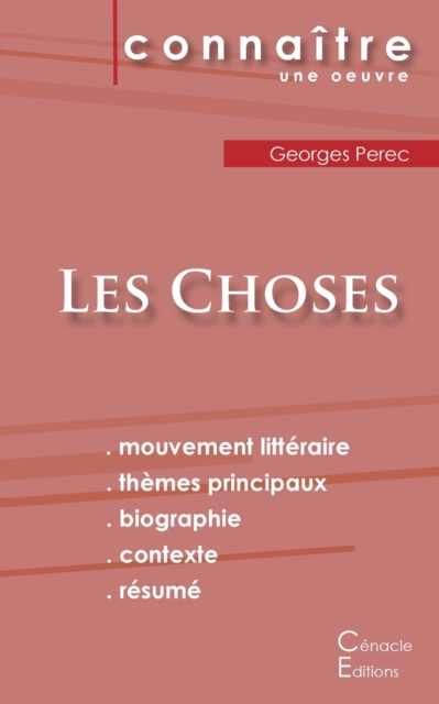 Fiche de lecture Les Choses de Georges Perec (Analyse litteraire de reference et resume complet), Paperback / softback Book