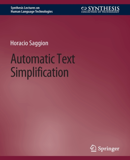 Automatic Text Simplification, Paperback / softback Book