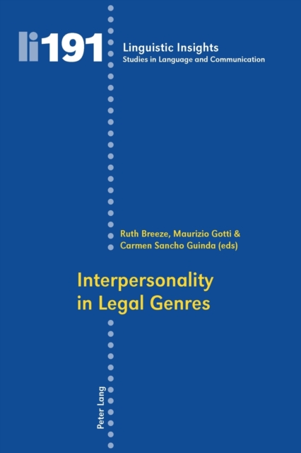 Interpersonality in Legal Genres, Paperback / softback Book