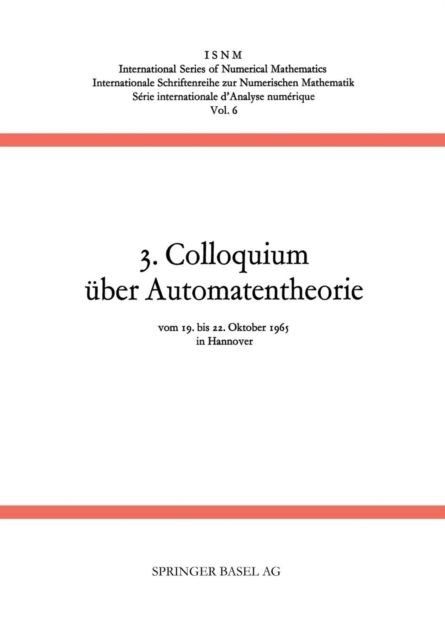 3. Colloquium UEber Automatentheorie, Paperback / softback Book