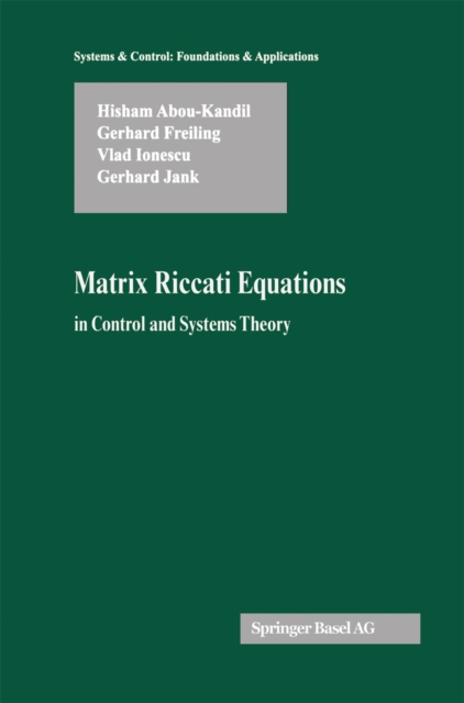 Matrix Riccati Equations in Control and Systems Theory, PDF eBook