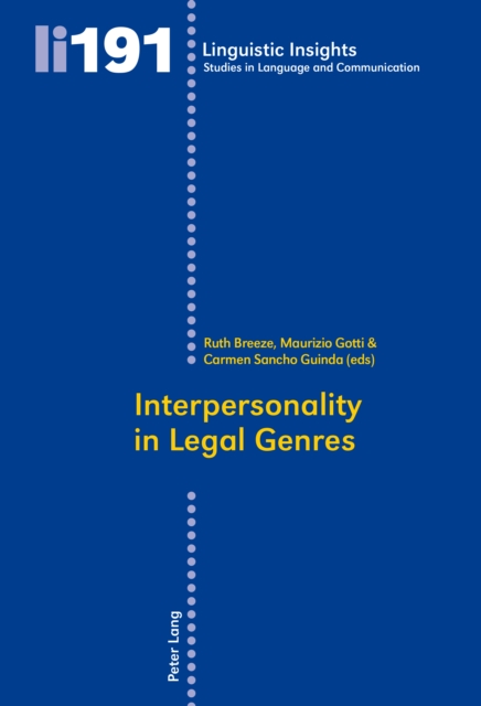Interpersonality in Legal Genres, PDF eBook