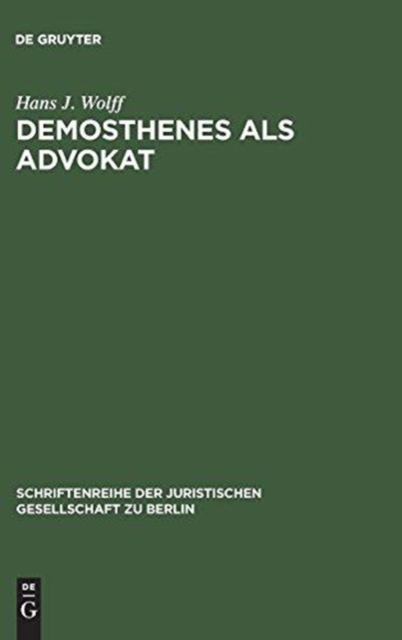 Demosthenes als Advokat, Hardback Book