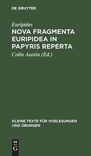 Nova fragmenta Euripidea in papyris reperta, Hardback Book