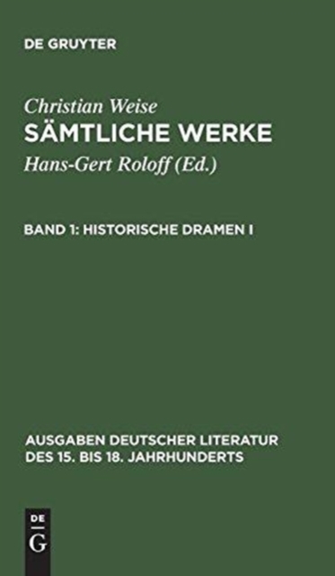S?mtliche Werke, Band 1, Historische Dramen I, Hardback Book