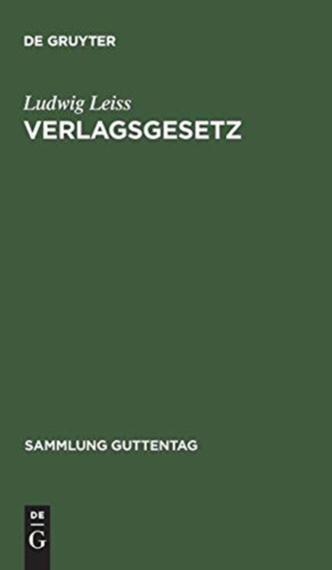 Verlagsgesetz, Hardback Book