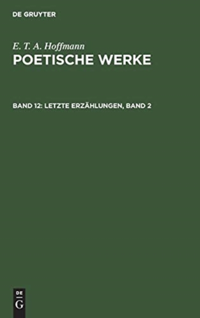 Letzte Erz?hlungen, Band 2, Hardback Book