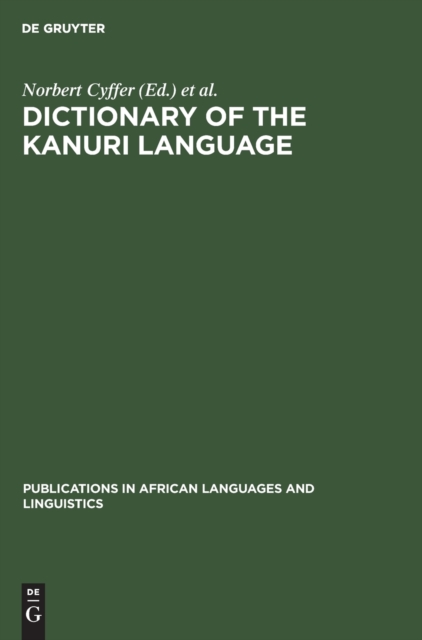 Dictionary of the Kanuri Language, Hardback Book