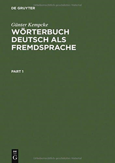 Woerterbuch Deutsch als Fremdsprache, Hardback Book