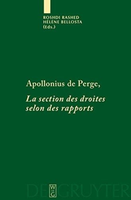 Apollonius de Perge, La section des droites selon des rapports, Hardback Book
