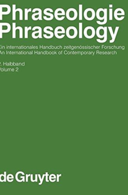 Phraseologie / Phraseology. Volume 2, Hardback Book