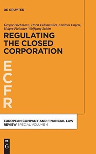 Regulating the Closed Corporation, Hardback Book