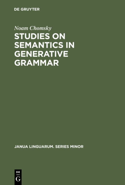 Studies on Semantics in Generative Grammar, PDF eBook