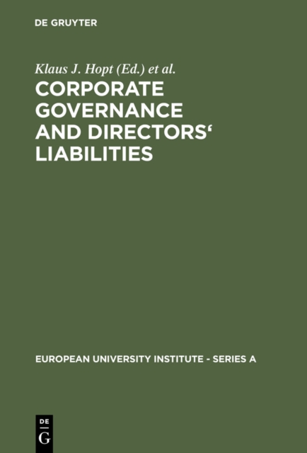 Corporate Governance and Directors' Liabilities : Legal, Economic and Sociological Analyses on Corporate Social Responsibility, PDF eBook