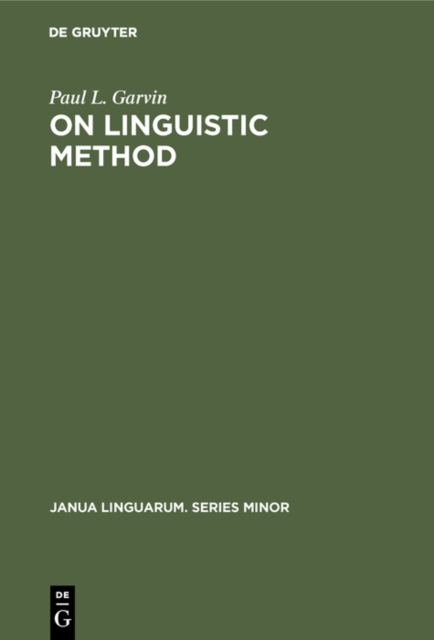 On Linguistic Method, PDF eBook